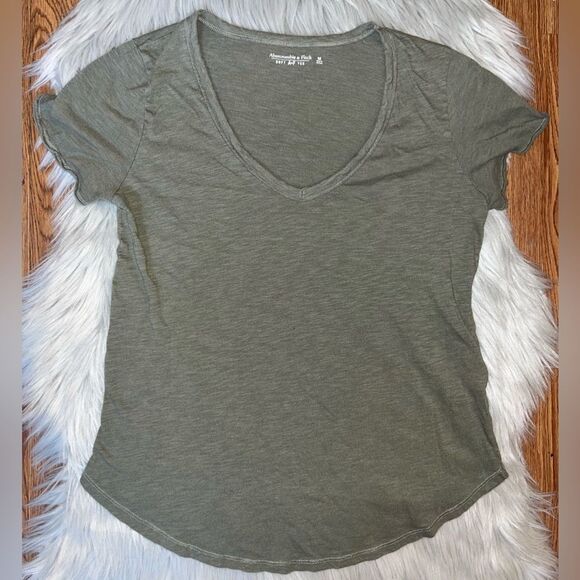 Abercrombie & Fitch Tops - Abercrombie & Fitch Sage Green V-Neck Tee